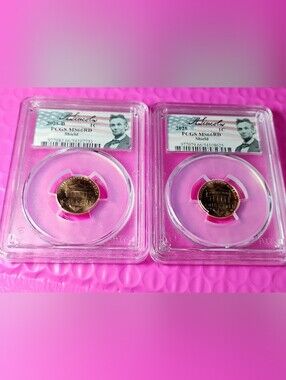 2025 PCGS Graded MS 66 Rd P D Lincoln Cents in Clear PCGS Last Year